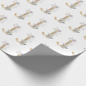 J Monogram Floral Cadeaupapier (Hoek)