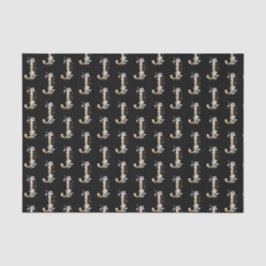 J Monogram Floral Weefselpapier Tissuepapier