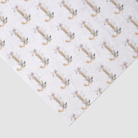J Monogram Floral Weefselpapier Tissuepapier (Detail)