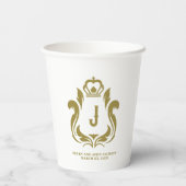 J Monogram Gold Crest Papieren beker (Achterkant)