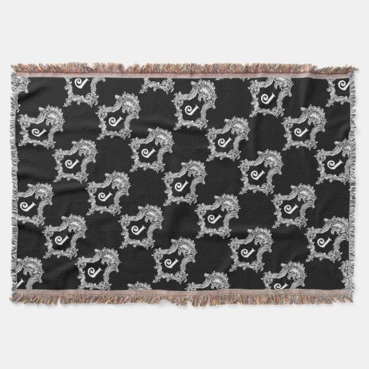 J Monogram Initiaal Throw Blanket Deken (Voorkant)