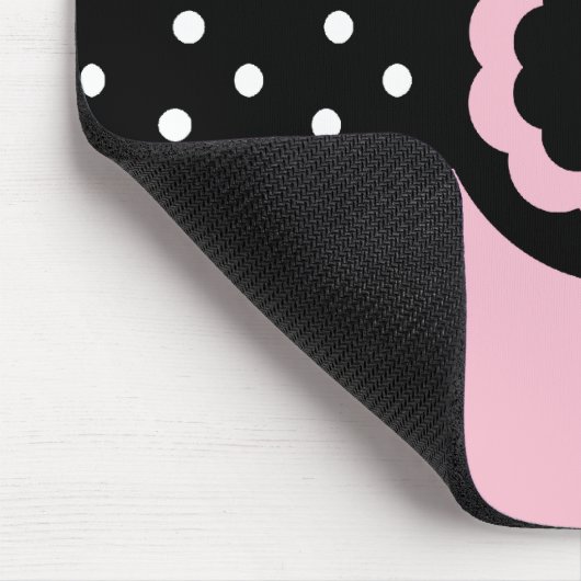 J : Monogram J Gedroogde roze en witte mousepad Muismat (Hoek)