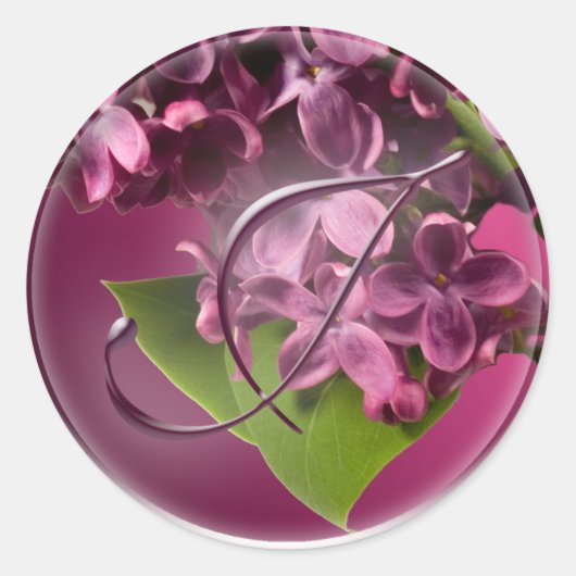 J Monogram Lila Envelope Seal Sticker (Voorkant)