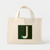 J Monogram op de Ierse vlag Mini Tote Bag (Voorkant)