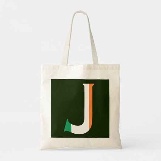 J Monogram overlay op Ierse vlag btcnt Tote Bag (Achterkant)