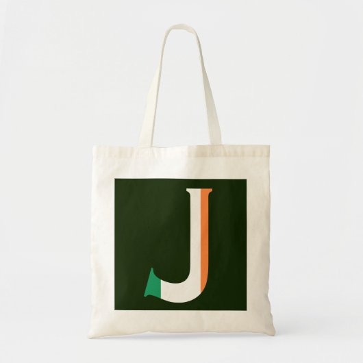 J Monogram overlay op Ierse vlag btcnt Tote Bag (Voorkant)