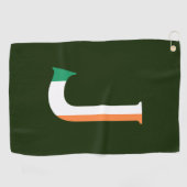 J Monogram overlay op Ierse vlag gtcnt Golfhanddoek (Horizontaal)