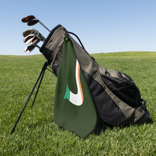J Monogram overlay op Ierse vlag gtcnt Golfhanddoek (Groen)