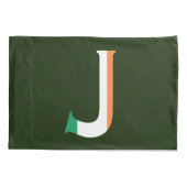 J Monogram overlay op Ierse vlag pcnt Kussensloop (Achterkant)