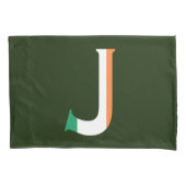 J Monogram overlay op Ierse vlag pcnt Kussensloop (Voorkant)