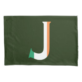 J Monogram overlay op Ierse vlag pcnt Kussensloop