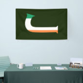 J Monogram overlay op Ierse vlag (v) bnrcnt Spandoek (Beurs)