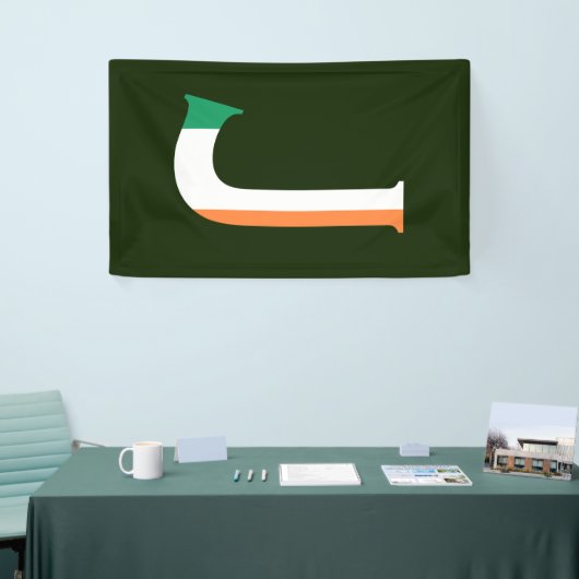 J Monogram overlay op Ierse vlag (v) bnrcnt Spandoek (Beurs)