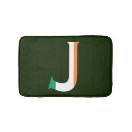 J Monogram overlay op Irish Flag bmcn Badmat