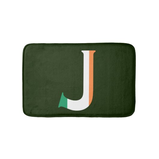 J Monogram overlay op Irish Flag bmcn Badmat (Voorkant)