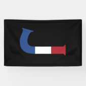J Monogram overlay op NLD vlag op bk bnrcnt Spandoek (Horizontaal)