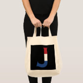 J Monogram overlay op NLD Vlag op bk gtcnt Tote Bag (Voorkant (product))