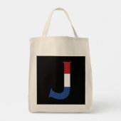 J Monogram overlay op NLD Vlag op bk gtcnt Tote Bag (Achterkant)