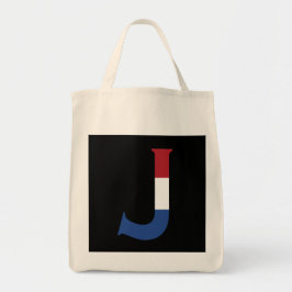 J Monogram overlay op NLD Vlag op bk gtcnt Tote Bag