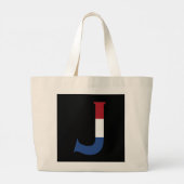J Monogram overlay op NLD Vlag op bk jct Grote Tote Bag (Achterkant)