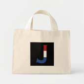J Monogram overlay op NLD Vlag op bk tcnt Mini Tote Bag (Voorkant)