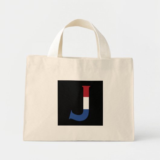 J Monogram overlay op NLD Vlag op bk tcnt Mini Tote Bag (Voorkant)