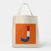 J Monogram overlay op NLD-vlag op of gtcn Tote Bag (Achterkant)