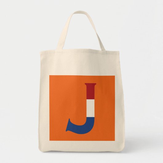 J Monogram overlay op NLD-vlag op of gtcn Tote Bag (Voorkant)