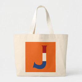 J Monogram overlay op NLD Vlag op of jct Grote Tote Bag