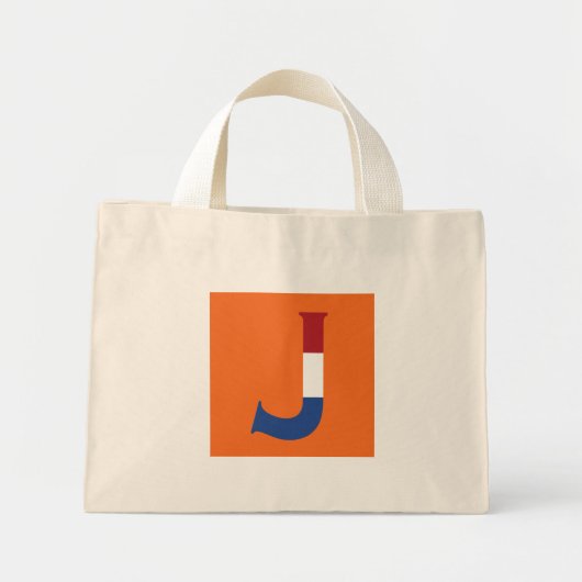 J Monogram overlay op NLD Vlag op of tct Mini Tote Bag (Voorkant)