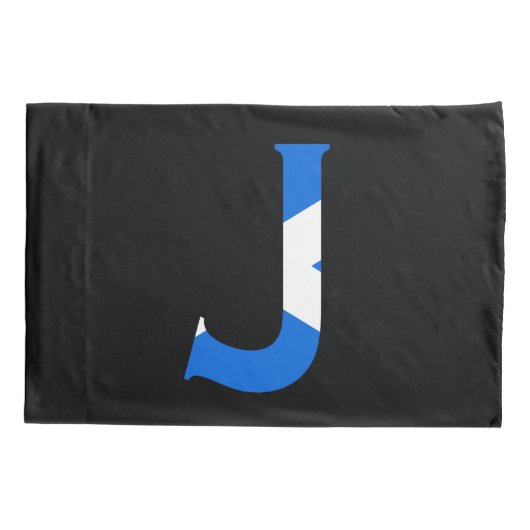 J Monogram overlay op Schotse Vlag pact Kussensloop (Achterkant)