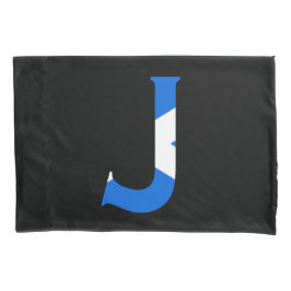 J Monogram overlay op Schotse Vlag pact Kussensloop