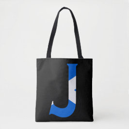 J Monogram overlay op Schotse vlag stint Tote Bag