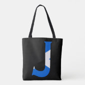 J Monogram overlay op Schotse vlag stint Tote Bag (Achterkant)