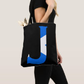 J Monogram overlay op Schotse vlag stint Tote Bag (Dichtbij)