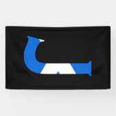 J Monogram overlay op Schotse vlag (v) brcnt Spandoek (Horizontaal)