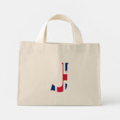 J Monogram overlay op Union Jack Flag tcnt Mini Tote Bag (Achterkant)