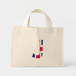 J Monogram overlay op Union Jack Flag tcnt Mini Tote Bag