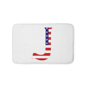 J Monogram overlay op USA Flag bmcnt Badmat