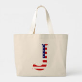 J Monogram overlay op USA Flag jtcnt Grote Tote Bag (Achterkant)