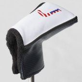 J Monogram overlay op USA Flag pcnt Golfheadcover (3/4 voorkant)