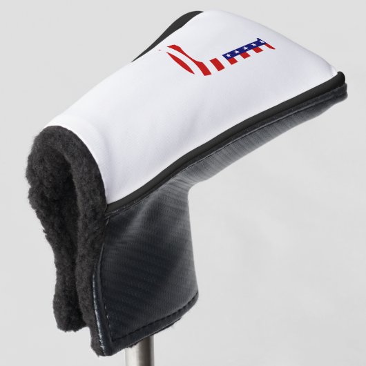 J Monogram overlay op USA Flag pcnt Golfheadcover (3/4 voorkant)