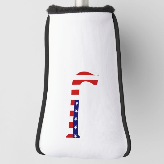 J Monogram overlay op USA Flag pcnt Golfheadcover (Draai 90)