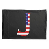 J Monogram overlay op USA Flag pcnt Kussensloop (Achterkant)