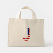 J Monogram overlay op USA Flag tcnt Mini Tote Bag (Achterkant)