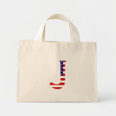 J Monogram overlay op USA Flag tcnt Mini Tote Bag (Voorkant)