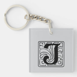 J Monogramm schwarz Sleutelhanger