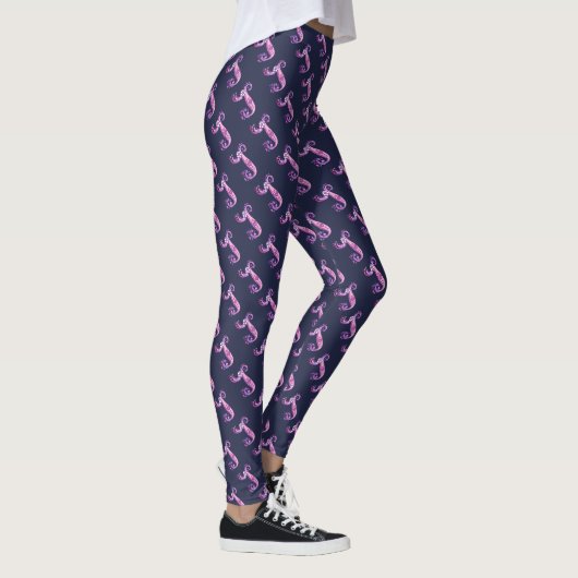 J monogrammed paarse gepatterde leggings (Rechts)
