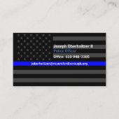 J. O. II Thin Blue Line American Flag Contact Visitekaartje (Voorkant)