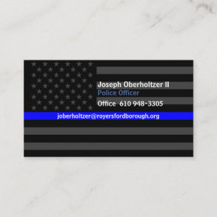 J. O. II Thin Blue Line American Flag Contact Visitekaartje